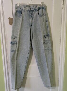New With Tags Essentials Light Blue Relaxed Cargo Jeans